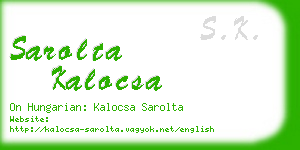 sarolta kalocsa business card